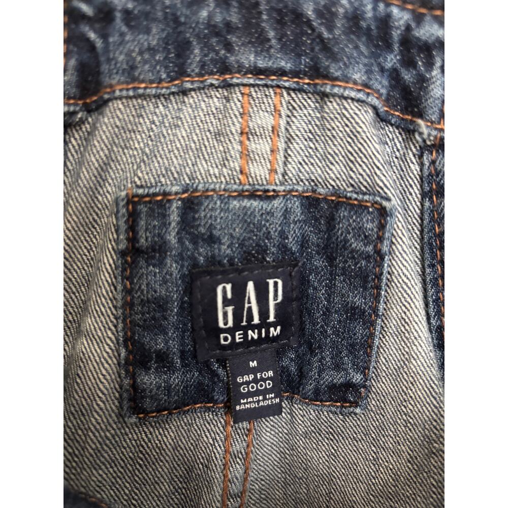 GAP Relaxed Denim Overalls Womens Medium Blue Adjustable Straps Bib Pocket NWT - Picture 3 of 6